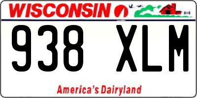 WI license plate 938XLM
