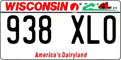 WI license plate 938XLO