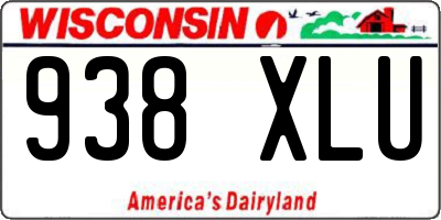 WI license plate 938XLU