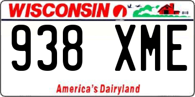 WI license plate 938XME