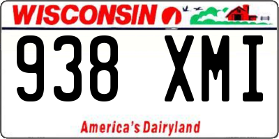 WI license plate 938XMI