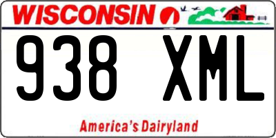 WI license plate 938XML