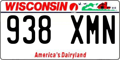 WI license plate 938XMN