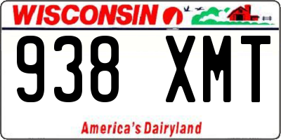 WI license plate 938XMT