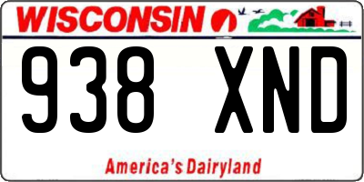 WI license plate 938XND