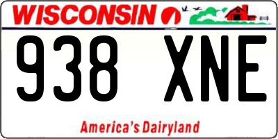 WI license plate 938XNE