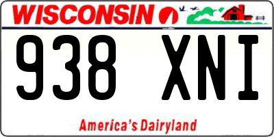 WI license plate 938XNI