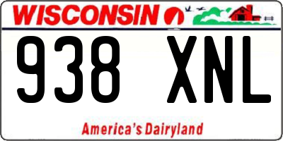 WI license plate 938XNL