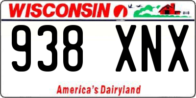 WI license plate 938XNX