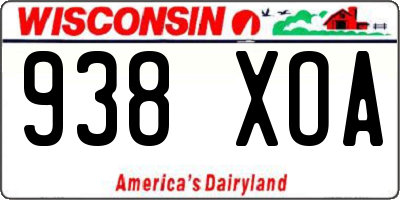 WI license plate 938XOA