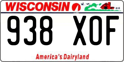 WI license plate 938XOF