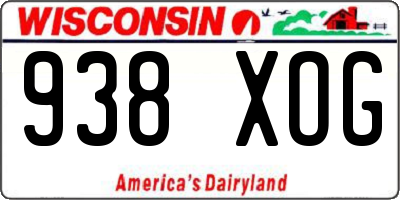 WI license plate 938XOG