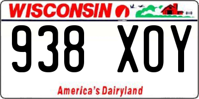 WI license plate 938XOY