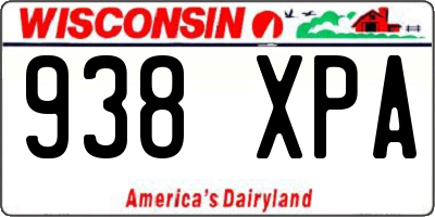 WI license plate 938XPA