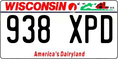 WI license plate 938XPD