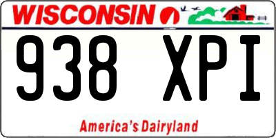 WI license plate 938XPI