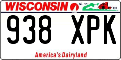 WI license plate 938XPK