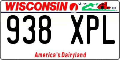 WI license plate 938XPL