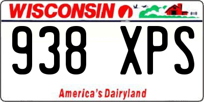 WI license plate 938XPS