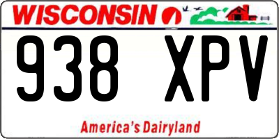 WI license plate 938XPV