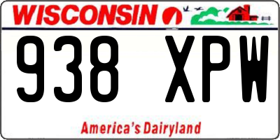 WI license plate 938XPW