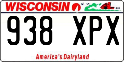 WI license plate 938XPX