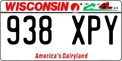 WI license plate 938XPY