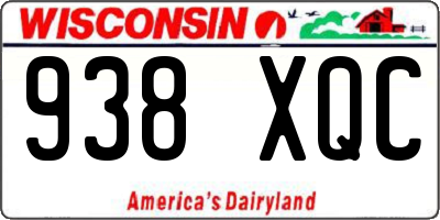 WI license plate 938XQC