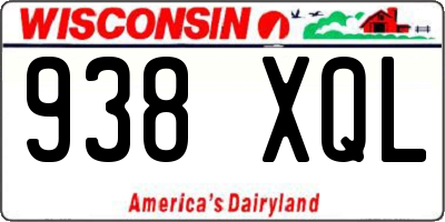 WI license plate 938XQL