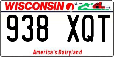 WI license plate 938XQT