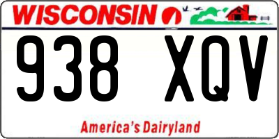 WI license plate 938XQV