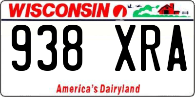 WI license plate 938XRA