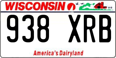 WI license plate 938XRB
