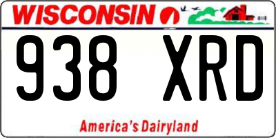 WI license plate 938XRD