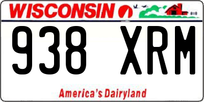 WI license plate 938XRM