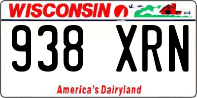 WI license plate 938XRN