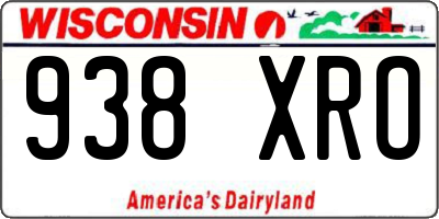 WI license plate 938XRO