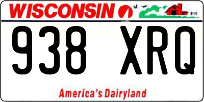 WI license plate 938XRQ