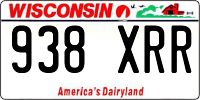 WI license plate 938XRR