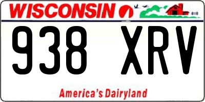 WI license plate 938XRV