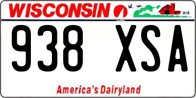 WI license plate 938XSA