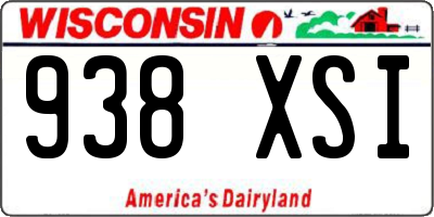 WI license plate 938XSI