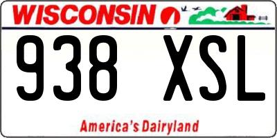 WI license plate 938XSL