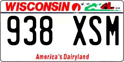 WI license plate 938XSM