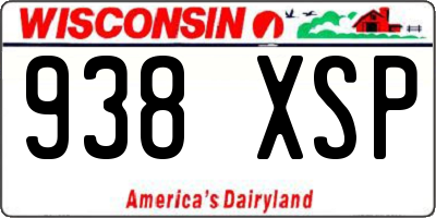 WI license plate 938XSP