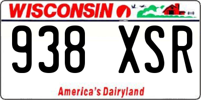 WI license plate 938XSR