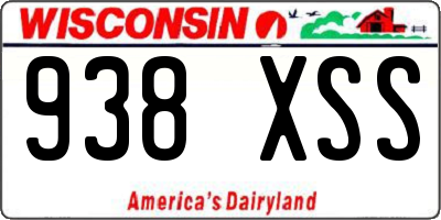 WI license plate 938XSS