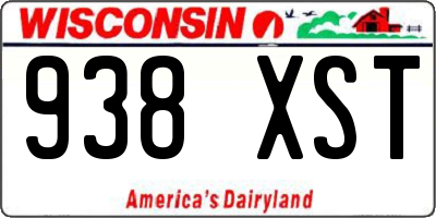 WI license plate 938XST