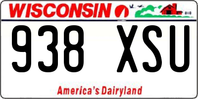WI license plate 938XSU