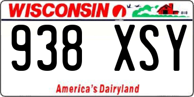 WI license plate 938XSY